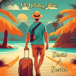 man walks away with suitcase